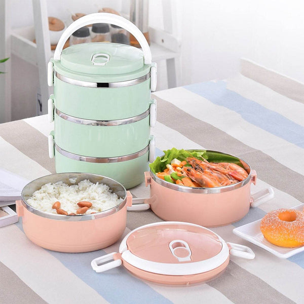 Multi Layer Stainless Steel Hot Lunch Box (3 Layer) - Super Bachat
