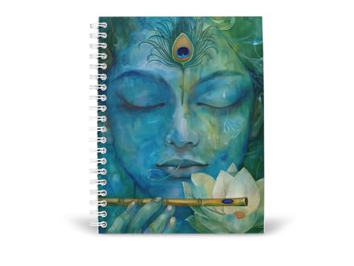 Art to Doors | Krishna in Meditation | Spiral Notebooks | A5 Size Paper | 120 Pages | 70 GSM Paper | Attractive Cover Designs