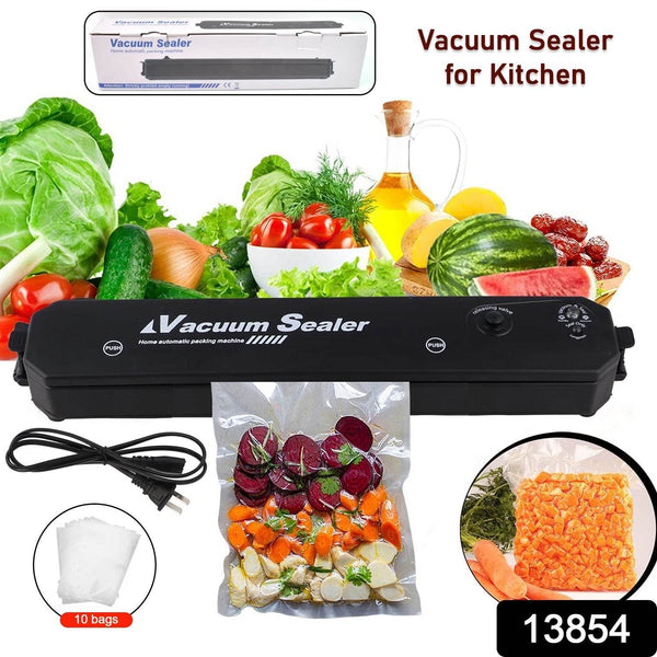 Vacuum Sealer Machine With 10 Pcs Bag (1 Set) - Super Bachat