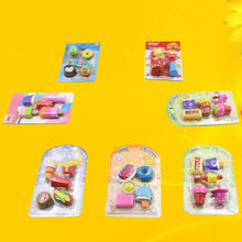 Mix Design 1Set Fancy & Stylish Colorful Erasers for Children Different Designs & Mix, Eraser Set for Return Gift, Birthday Party, School Prize (1Set) - Super Bachat