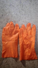Multipurpose Rubber Reusable Cleaning Gloves, Reusable Rubber Hand Gloves I Latex Safety Gloves I for Washing I Cleaning Kitchen I Gardening I Sanitation I Wet and Dry Use Orange Gloves (1 Pair 40 Gm) - Super Bachat