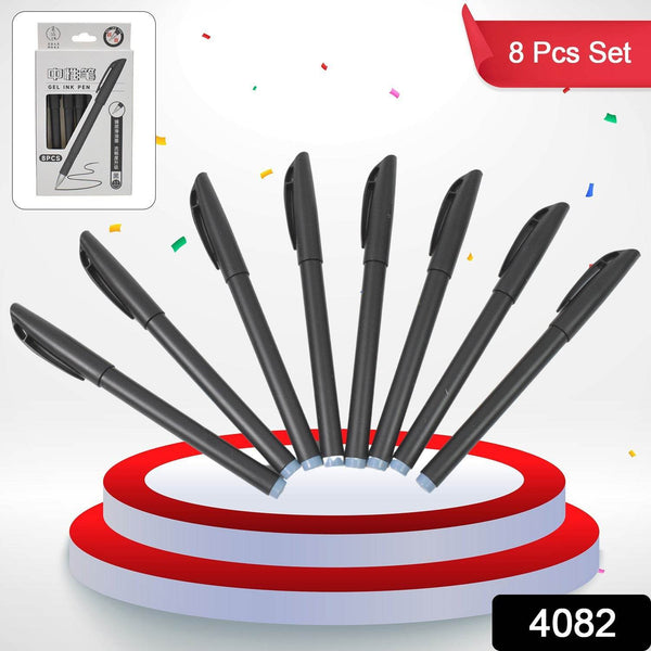 Writing Black Gel Pen for School Stationery Gift for Kids (8 Pcs set) - Super Bachat