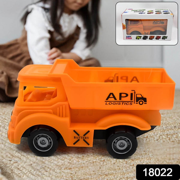 Friction Powered Dumper Toy Truck For Kids | With Opening Container Feature | Strong & Durable Plastic Material | Indoor & Outdoor Play Birthday Gift for Baby Boys & Girls (1 Pc) - Super Bachat
