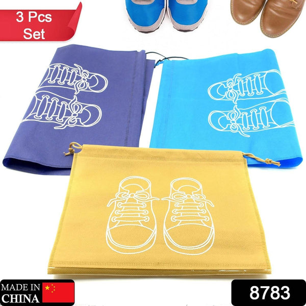 BEACH BAG SHOES STORAGE BAG CLOSET ORGANIZER NON-WOVEN TRAVEL PORTABLE BAG WATERPROOF POCKET CLOTHING CLASSIFIED HANGING BAG SHOE BAG LUGGAGE TRAVEL PORTABLE SHOE POUCH NON WOVEN TRANSPARENT WINDOW (3 PC ) - Super Bachat