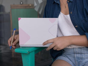 Art to Doors | Soft Pink Shapes | Spiral Notebooks | A5 Size Paper | 120 Pages | 70 GSM Paper | Attractive Cover Designs