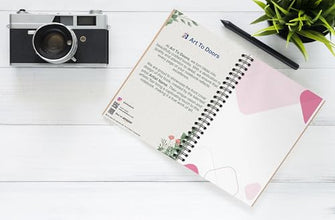 Art to Doors | Soft Pink Shapes | Spiral Notebooks | A5 Size Paper | 120 Pages | 70 GSM Paper | Attractive Cover Designs