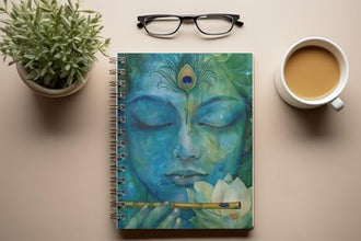 Art to Doors | Krishna in Meditation | Spiral Notebooks | A5 Size Paper | 120 Pages | 70 GSM Paper | Attractive Cover Designs