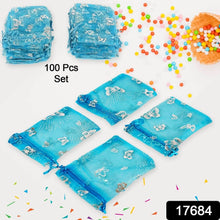 Organza Return Gift Bags Small Mesh Bags Drawstring Gift Bags Christmas Drawstring Organza Gift Bags, Wedding Party Festival Gift Bags, Jewellery Packing Pouch Dry Fruit Pouch 10×12 Cm (100 Pcs Set) - Super Bachat