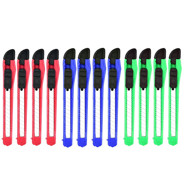 Paper Cutter Stationary Item Standard Quality Knife ( 12PC SET ) - Super Bachat
