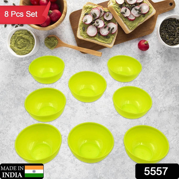 Multipurpose Small Round Plastic Bowl / Katori, Microwave Safe Reusable Lightweight Bowl, Dishwasher Safe Chutney Bowl (8 Pcs Set) - Super Bachat