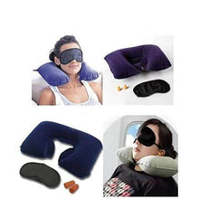 3in1 Air Travel Kit with Pillow, Ear Buds & Eye Mask - Super Bachat