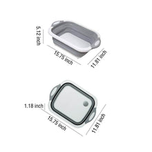 Foldable Chopping Board, Dish Rack, Washing Bowl & Draining Basket, 3in1 Multi-Function - Super Bachat