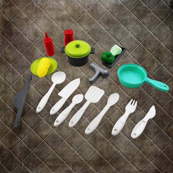 Cooking Toy Plastic Kids Cooking School Play Set (26 Pc Set) - Super Bachat