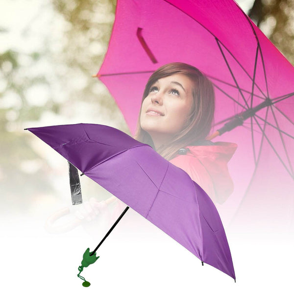 Vegetable shaped Folding Umbrella, Plastic Case Creative Fashion Folding Mini Sun Shade Rain Umbrella, Unique Umbrella, Sun & UV Protection, Cute Design (1 Pc) - Super Bachat