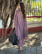 ANNI DESIGNER Women's Rayon Blend Straight Solid Kurta with Pant & Dupatta (Raja Saab Purple-VKS01_M_Purple_Medium)