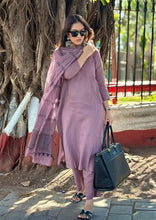 ANNI DESIGNER Women's Rayon Blend Straight Solid Kurta with Pant & Dupatta (Raja Saab Purple-VKS01_M_Purple_Medium)