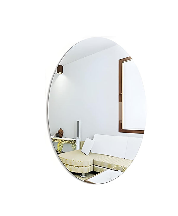 Lifesto Oval Shape Adhesive Mirror Sticker for Wall on Tiles Bedroom Living Room Basin Mirror Bathroom Wall Mirror Both Side Sticker Acrylic Wall Mirror for Wall Full Length