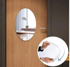 Lifesto Oval Shape Adhesive Mirror Sticker for Wall on Tiles Bedroom Living Room Basin Mirror Bathroom Wall Mirror Both Side Sticker Acrylic Wall Mirror for Wall Full Length