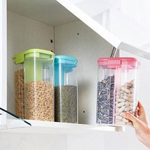 Plastic 2 Sections Air Tight Transparent Food Grain Cereal Storage Container (2 ltr) - Super Bachat
