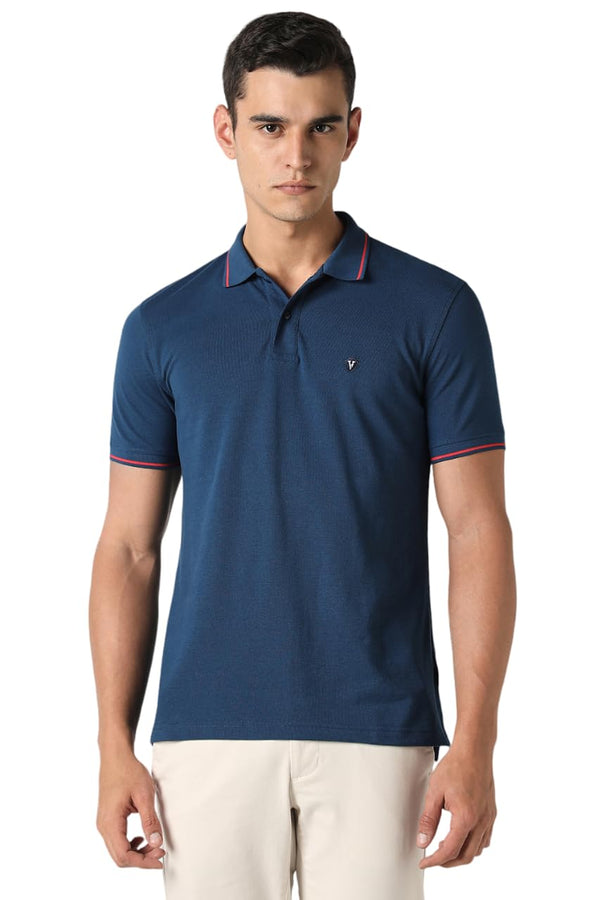 Van Heusen Men's Regular Fit Polo T-Shirt (VSKP517S011419_Nautical L)
