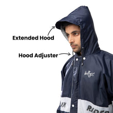 Bulfyss Raincoat 100% Waterproof Polyester Reversible Double Layer Casual Style Rain Coat For Men Bike With Pants, Adjustable Hood, Inner Mobile Pocket And Storage Bag (Blue 3Xl)