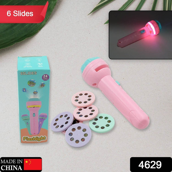 Mini Slide Projector for Kids with 6 Slide and Animated Pattern, Flashlight Torch for Kids, Projector Torch, Educational Learning Toy, Education Learning For Girls & boy - Super Bachat