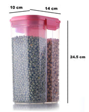Plastic 2 Sections Air Tight Transparent Food Grain Cereal Storage Container (2 ltr) - Super Bachat