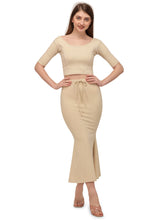 Mehrang Stretchable Saree Shapewear Petticoat for Women, Cotton Blended,Petticoat,Skirts for Women,Shape Wear Dress for Saree Beige