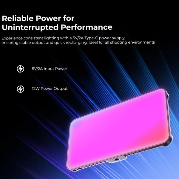 Digitek (LED-D130 RGB) 12W Portable Video LED Light, 130pcs LED with 2500K±9900K, Built-in 4000mAh Battery, 21 FX Modes, HSI 360°, 0-100% Brightness Control, 1/4" Screw Mount, for Photo & Videography