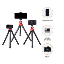 Amazon Basics Flexi Octopus Tripod with 360-Degree Rotating Head with Phone Mount, Ideal for DSLR, Action Cameras, Ring Lights, Panel Reflectors, Umbrellas, and Flashlights