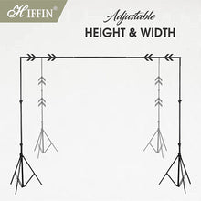 HIFFIN® 2 in 1 Photography Backdrop 8x12ft Green & White with 9x9ft Backgroud Stand Kit Washable Background Screen Carry Bag, (B01 + 2 in 1 White & Green Backdrop)