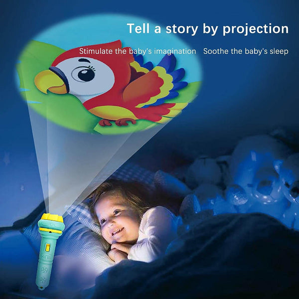 Mini Slide Projector for Kids with 6 Slide and Animated Pattern, Flashlight Torch for Kids, Projector Torch, Educational Learning Toy, Education Learning For Girls & boy - Super Bachat