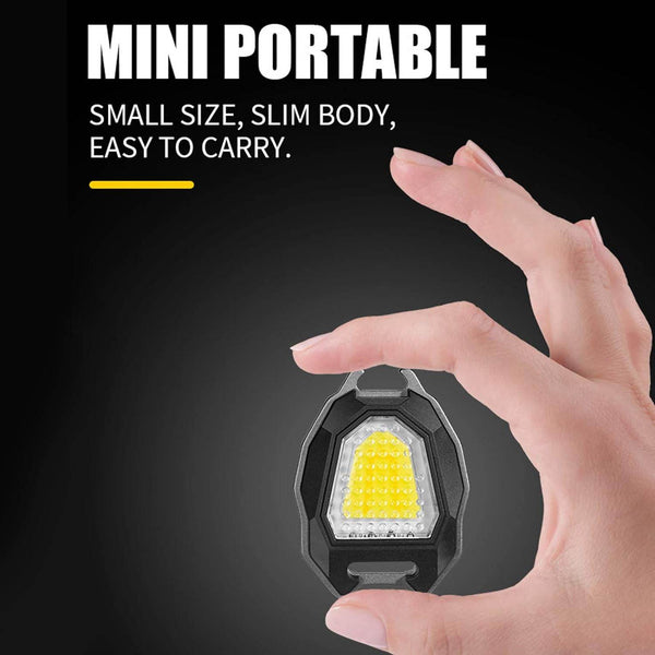 Portable Triangular Shaped Emergency& Camping Flashlight With Cigarette Lighter Lumens Rechargeable Waterproof Portable Led Light Camping Keychain 6Lighting Modes With Strong Magnet 3 Color Lighting For Travel, Camping Walking - Super Bachat