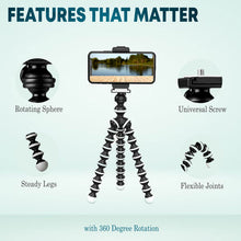 Tygot Gorilla Tripod/Mini 33 CM (13 Inch) Tripod for Mobile Phone with Phone Mount & Remote | Flexible Gorilla Stand for DSLR & Action Cameras