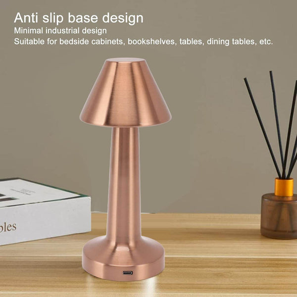 LED Lamp with Touch Control | Decorative Desk Lamp, Portable Metal LED Table Lamp, USB Rechargeable, 3 Color, 3 Levels Brightness, Dimmable Eye Protection Modern Lamp for Home Decor Party Kids Room Bedroom (1 Pc) - Super Bachat