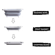 Foldable Chopping Board, Dish Rack, Washing Bowl & Draining Basket, 3in1 Multi-Function - Super Bachat