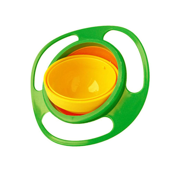 Portable Non Spill Feeding Toddler Gyro Bowl 360 Degree Rotating Dish - Super Bachat