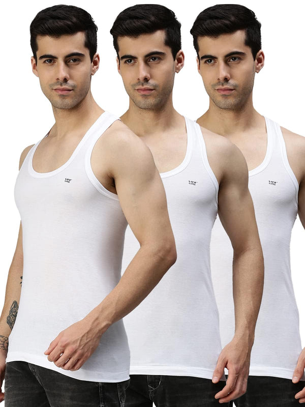 Lux Cozi Men's Cotton Vest (Pack of 3) (8904209871077_COZI_WH_RN_90_White)
