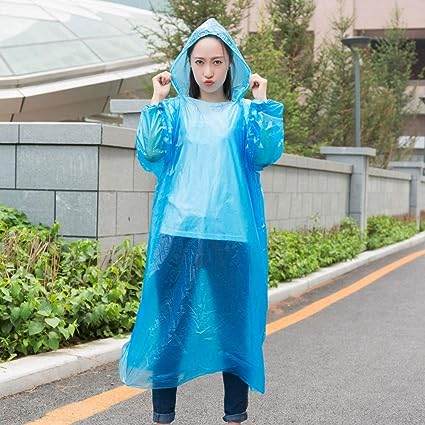 Portable Adult Rain Coat, Raincoat Waterproof Button Cardigan Portable Raincoat Adult Outdoor Traveling Plastic Material Raincoat/Rain wear/Rain Suit for Outdoor Accessory (1pc) - Super Bachat