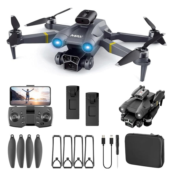 Drones with Camera for Adults 4K, Brushless Motor Drone for Kids Beginners, FPV Foldable RC Drone with 2 Batteries, 45 Mins Long Flight Time, Beyond-Range Loss Alert, Toys For Kids And Adults A5