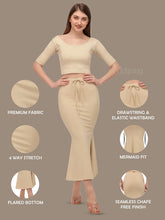 Mehrang Stretchable Saree Shapewear Petticoat for Women, Cotton Blended,Petticoat,Skirts for Women,Shape Wear Dress for Saree Beige