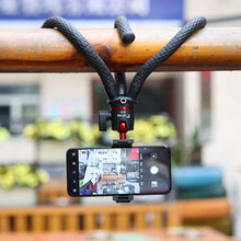Syvo S-11 Camera Tripod, Flexible Gorilla Tripod Stand with Hidden Phone Holder w Cold Shoe Mount, 1/4'' Screw for Magic Arm, Universal for iPhone 14 13 Pro XS Max Samsung Canon Nikon Sony Cameras