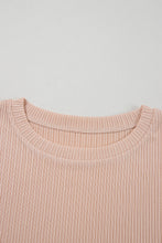 Jet Stream Textured Knit Round Neck Short Sleeve Top