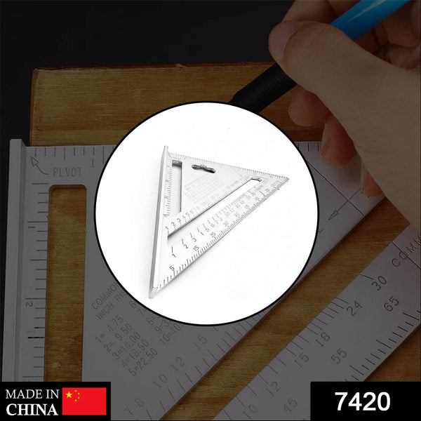 Light Weight Double Side Scale Triangle Measurement Hand Tool - Super Bachat