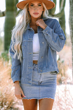 Wild Wind Washed Oversize Pocketed Denim Jacket