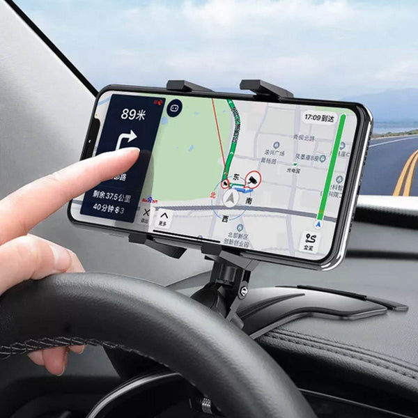 Car Mobile Phone Holder Mount Stand with 360 Degree. Stable One Hand Operational Compatible with Car Dashboard. - Super Bachat