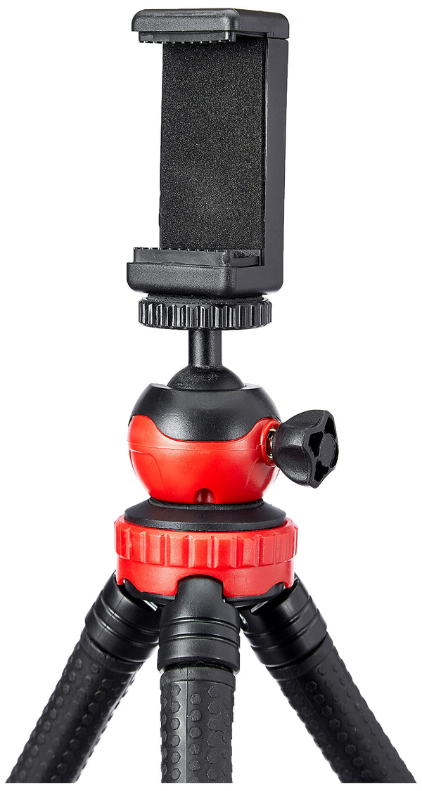 Amazon Basics Flexi Octopus Tripod with 360-Degree Rotating Head with Phone Mount, Ideal for DSLR, Action Cameras, Ring Lights, Panel Reflectors, Umbrellas, and Flashlights
