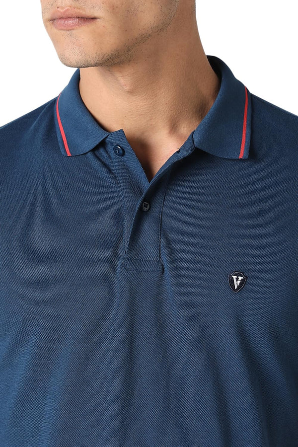 Van Heusen Men's Regular Fit Polo T-Shirt (VSKP517S011419_Nautical L)