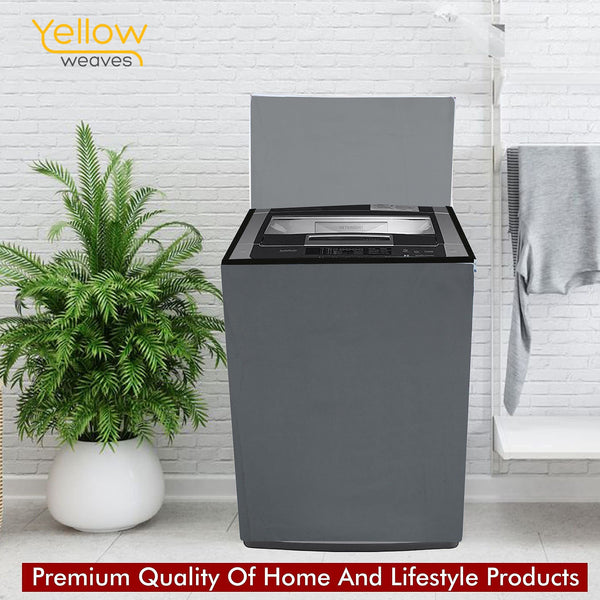 Yellow Weaves Waterproof & Dust-Proof Top Loading Fully Automatic Washing Machine Cover for 6 kg, 6.5 kg, 7kg & 7.5 kg -(Grey ), Polyester