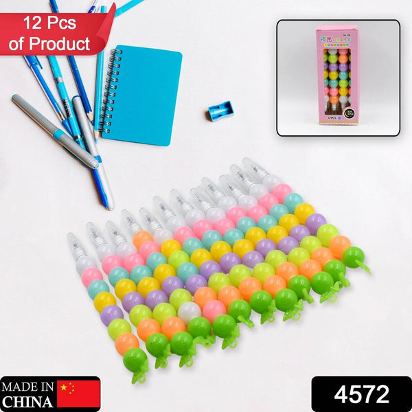 Stylish Pearls Pen Plastic Moti Non-Sharpening Design Pen Multicolor Pearls Moti Gel Pen, Fancy Designer Attractive Gel Pen for Kids Pack of (12 Pc Set ) - Super Bachat